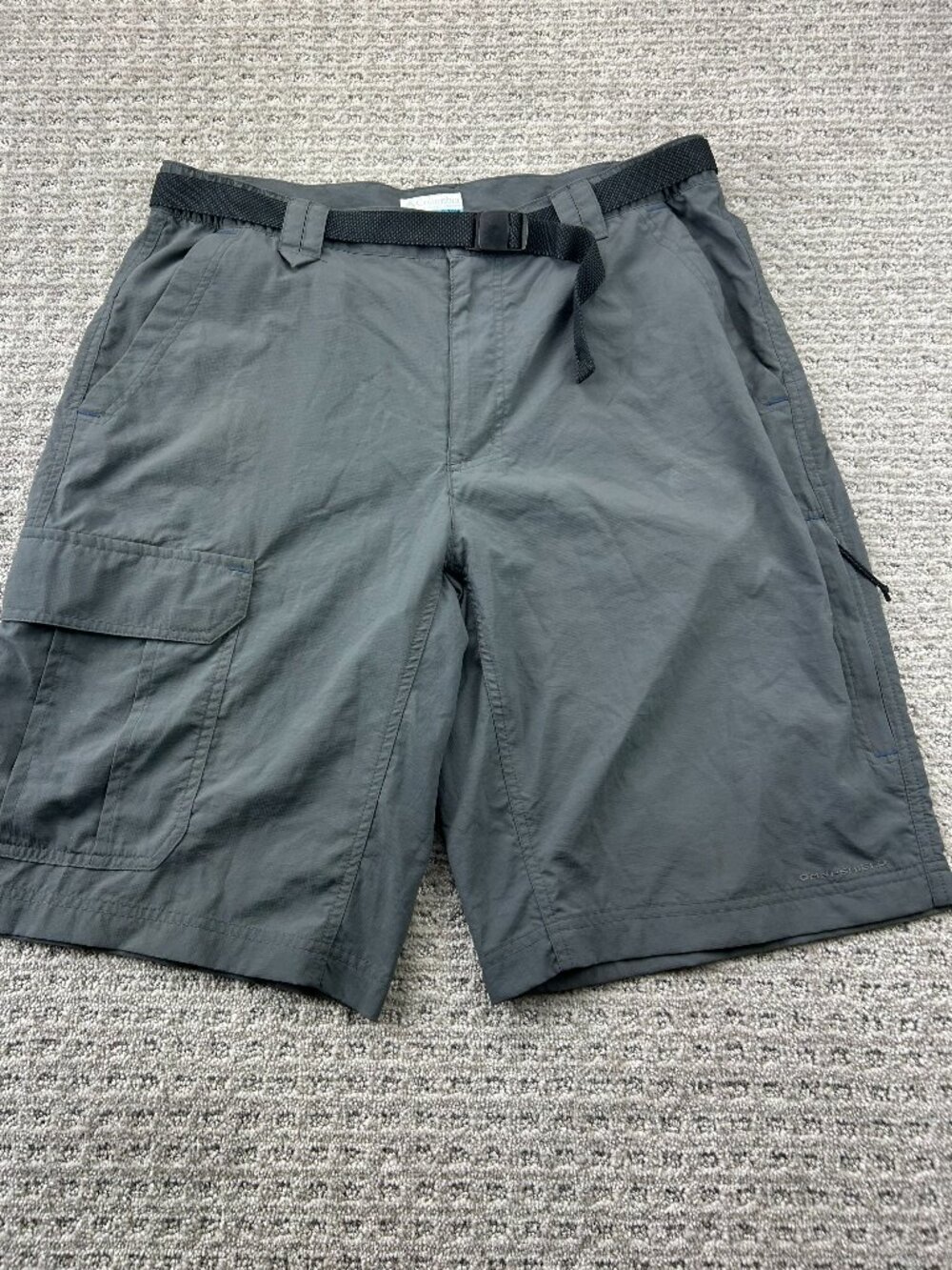 Columbia Field Gear Cargo Shorts Men Medium M Gray Strap Belt Outdoor Activewear